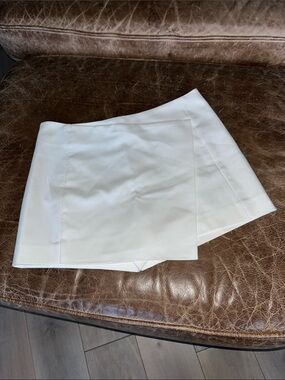 White Asymmetric Skort
